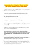 Collateralized Debt Obligations &lpar;CDOs&rpar; Exam Questions with 100&percnt; Correct Answers &vert; Latest Version &lpar;2026&rpar; Expert Verified
