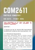 COM2611  Portfolio Of Evidence &lbrace;COMPLETE ANSWERS&rcub; Semester 1 - Due Date 19 May 2026
