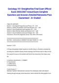Sociology 101 Straighterline Final Exam Official Exam 2026&sol;2027 Actual Exam Complete Questions and Answers Detailed Rationales Pass Guaranteed - A&plus; Graded