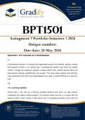 BPT1501 Assignment 7 Portfolio &lpar;ANSWERS&rpar; Semester 1 2026 - Due  May 2026