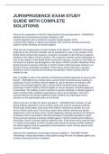 JURISPRUDENCE EXAM STUDY GUIDE WITH COMPLETE SOLUTIONS