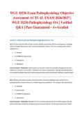 WGU D236 Exam Pathophysiology Objective Assessment ACTUAL EXAM 2026&sol;2027 &vert; WGU D236 Pathophysiology OA &vert; Verified Q&A &vert; Pass Guaranteed - A&plus; Graded
