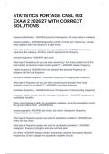 STATISTICS PORTAGE CNSL 503 EXAM 2 2026&sol;27 WITH CORRECT SOLUTIONS