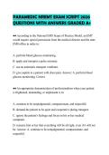 PARAMEDIC&lowbar;NREMT&lowbar;EXAM&lowbar;SCRIPT&lowbar;2026&lowbar;QUESTIONS&lowbar;WITH&lowbar;ANSWERS&lowbar;GRADED&lowbar;A