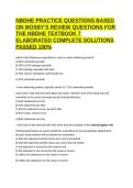NBDHE PRACTICE QUESTIONS BASED ON MOSBY'S REVIEW QUESTIONS FOR THE NBDHE TEXTBOOK 7 ELABORATED COMPLETE SOLUTIONS PASSED 100&percnt;