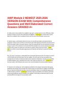AHIP Module 2 NEWEST 2025-2026 VERSION EXAM With Comprehensive Questions and Well Elaborated Correct Answers GRADED A&plus; 
