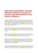 AHIP FINAL EXAM NEWEST 2025-2026 VERSION EXAM With Comprehensive Questions and Well Elaborated Correct Answers GRADED A&plus;