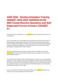 AHIP 2026 - Nondiscrimination Training NEWEST 2025-2026 VERSION EXAM With Comprehensive Questions and Well Elaborated Correct Answers GRADED A&plus;&period;