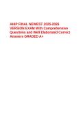 AHIP FINAL NEWEST 2025-2026 VERSION EXAM With Comprehensive Questions and Well Elaborated Correct Answers GRADED A&plus;&period;