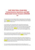AHIP 2026 FINAL EXAM With Comprehensive Questions and Well Elaborated Correct Answers GRADED A&plus;&period;