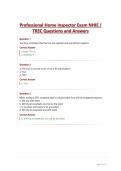 Professional Home Inspector Exam NHIE &sol;&NewLine;TREC Questions and Answers