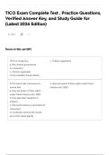 TICO  Exam Complete Test &comma; Practice Questions&comma; Verified Answer Key&comma; and Study Guide for &lpar;Latest 2026 Edition&rpar;