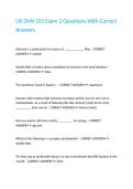 UK DHN 101 Exam 2 Questions With Correct Answers