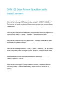 DHN 101 Exam Review Questions with correct answers