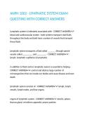 ANPH 1002 - LYMPHATIC SYSTEM EXAM QUESTIINS WITH CORRECT ANSWERS