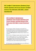 NYC Certified IT Administrator &lpar;Database&rpar; Exam &NewLine;Practice Questions And Correct Answers &lpar;Verified &NewLine;Answers&rpar; Plus Rationales 2026 Q&A &vert; Instant &NewLine;Download Pdf 