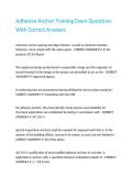 Adhesive Anchor Training Exam Questions With Correct Answers&period;