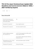 TFM 12 Fire Alarm Technical Exam Update 2026 Questions and Correct Answers Rated A&plus; 2026 &sol; 2027 Verified by Experts