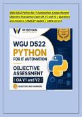 WGU D522 Python for IT Automation&colon; Comprehensive Objective Assessment Exam OA V1 and V2 &vert; Questions and Answers &vert; 2026&sol;27 Update &vert; 100&percnt; Correc