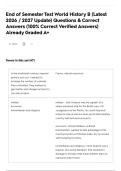 End of Semester Test World History B &lpar;Latest 2026 &sol; 2027 Update&rpar; Questions & Correct Answers &lpar;100&percnt; Correct Verified Answers&rpar; Already Graded A&plus;