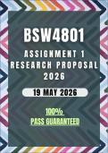 BSW4801 Assignment 1 &lpar;RESEARCH PROPOSAL&rpar; Memo &vert; Due Date 19 May 2026