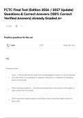 FCTC Final Test &lpar;Edition 2026 &sol; 2027 Update&rpar; Questions & Correct Answers &lpar;100&percnt; Correct Verified Answers&rpar; Already Graded A&plus;