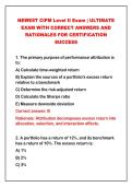 2026-2027 NEWEST CIPM Level II Exam &vert; ULTIMATE&NewLine;EXAM WITH CORRECT ANSWERS AND&NewLine;RATIONALES FOR CERTIFICATION&NewLine;SUCCESS