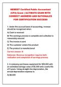 2026-2027 NEWEST Certified Public Accountant&NewLine;&lpar;CPA&rpar; Exam &vert; ULTIMATE EXAM WITH&NewLine;CORRECT ANSWERS AND RATIONALES&NewLine;FOR CERTIFICATION SUCCESS