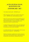 AUTO 125 FINAL EXAM &NewLine;QUESTIONS AND &NewLine;ANSWERS 2026 - 2027