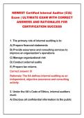 2026-2027 NEWEST Certified Internal Auditor &lpar;CIA&rpar;&NewLine;Exam &vert; ULTIMATE EXAM WITH CORRECT&NewLine;ANSWERS AND RATIONALES FOR&NewLine;CERTIFICATION SUCCESS&NewLine;