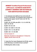 2026-2027 NEWEST Certified Payroll Professional&NewLine;&lpar;CPP&rpar; Exam &vert; ULTIMATE EXAM WITH&NewLine;CORRECT ANSWERS AND RATIONALES&NewLine;FOR CERTIFICATION SUCCESS&NewLine;