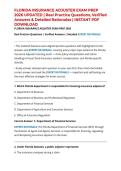 FLORIDA INSURANCE ADJUSTER EXAM PREP 2026 UPDATED &vert; Real Practice Questions&comma; Verified Answers & Detailed Rationales &vert; INSTANT PDF DOWNLOAD