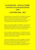 ILLINOIS PEL - SOCIAL WORK &NewLine;CONTENT EXAM QUESTIONS &NewLine;AND &NewLine;ANSWERS 2026 - 2027 