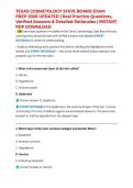 TEXAS COSMETOLOGY STATE BOARD EXAM PREP 2026 UPDATED &vert; Real Practice Questions&comma; Verified Answers & Detailed Rationales &vert; INSTANT PDF DOWNLOAD