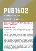PUB1602 Portfolio &lbrace;COMPLETE ANSWERS&rcub; Semester 1 - Due Date 18 May 2026