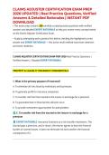 CLAIMS ADJUSTER CERTIFICATION EXAM PREP 2026 UPDATED &vert; Real Practice Questions&comma; Verified Answers & Detailed Rationales &vert; INSTANT PDF DOWNLOAD