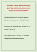 ACE Medical Exercise Specialist &lpar;MES&rpar; Exam &NewLine;QUESTIONS AND VERIFIED ANSWERS WITH &NewLine;RATIONALES&vert;BRAND NEW VERSION&excl;&excl;