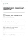 real estate principles EXAM A&plus; GRADE ASSURED COMPLETE SOLUTIONS AND VERIFIED ANSWERS