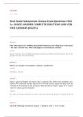 real estate license EXAM A&plus; GRADE ASSURED COMPLETE SOLUTIONS AND VERIFIED ANSWERS