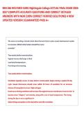 BSN 266 HESI MED-SURG Nightingale College ACTUAL FINAL EXAM 2026&NewLine;2027 COMPLETE ACCURATE QUESTIONS AND CORRECT DETAILED &NewLine;ANSWERS WITH NGN &lpar;100&percnt; CORRECT VERIFIED SOLUTIONS&rpar; A NEW &NewLine;UPDATED VERSION &vert;GUARANTEED PASS A&plus;    