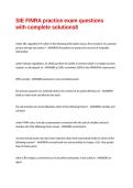 SIE FINRA practice exam questions with complete solutions