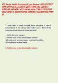 ATI Mental Health Proctored Exam Review 2026-2027 EXIT &NewLine;EXAM COMPLETE ACCURATE QUESTIONS AND CORRECT &NewLine;DETAILED ANSWERS WITH NGN &lpar;100&percnt; CORRECT VERIFIED &NewLine;SOLUTIONS&rpar; A NEW UPDATED VERSION &vert;GUARANTEED PASS &NewLine;A&plus;