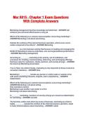 Mar 6815 - Chapter 1 Exam Questions With Complete Answers