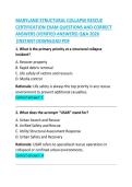 MARYLAND STRUCTURAL COLLAPSE RESCUE CERTIFICATION EXAM QUESTIONS AND CORRECT ANSWERS
