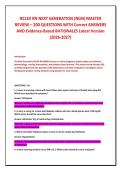 NCLEX RN NEXT GENERATION &lpar;NGN&rpar; MASTER &NewLine;REVIEW &ndash; 200 QUESTIONS WITH Correct ANSWERS &NewLine;AND Evidence-Based RATIONALES Latest Version &NewLine;&lpar;2026-2027&rpar; 