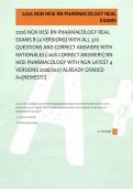 2026 NGN HESI RN PHARMACOLOGY REAL &NewLine;EXAMS B &lpar;4 VERSIONS&rpar; WITH ALL 370 &NewLine;QUESTIONS AND CORRECT ANSWERS WITH &NewLine;RATIONALES &lpar;100&percnt; CORRECT ANSWERS&rpar; RN &NewLine;HESI PHARMACOLOGY WITH NGN LATEST 4 &NewLine;VERSIONS 2026&sol;2027 ALREADY GRADED &NewLine;A&plus;&lpar;NEWEST&excl;&excl;&rpar;
