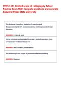 HTHS 1101 Limited scope of radiography Actual &NewLine;Practice Exam With Complete questions and accurate &NewLine;Answers Weber State University   