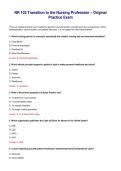 NR 103 Transition to the Nursing Profession &ndash; Original&NewLine;Practice Exam