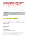 D521 HEALTHCARE QUALITY AND OUTCOMES EXAM PREP 2026 UPDATED &vert; Real Practice Questions&comma; Verified Answers & Detailed Rationales &vert; INSTANT PDF DOWNLOAD