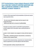 CITI Training Review&colon; Human Subjects Research LATEST &NewLine;Exam 2026-2027 COMPLETE VERIFIED QUESTIONS AND &NewLine;WELL ELABORATED ANSWERS &lpar;A NEW UPDATED &NewLine;VERSION&rpar; &vert;ALREADY GRADED A&plus;   